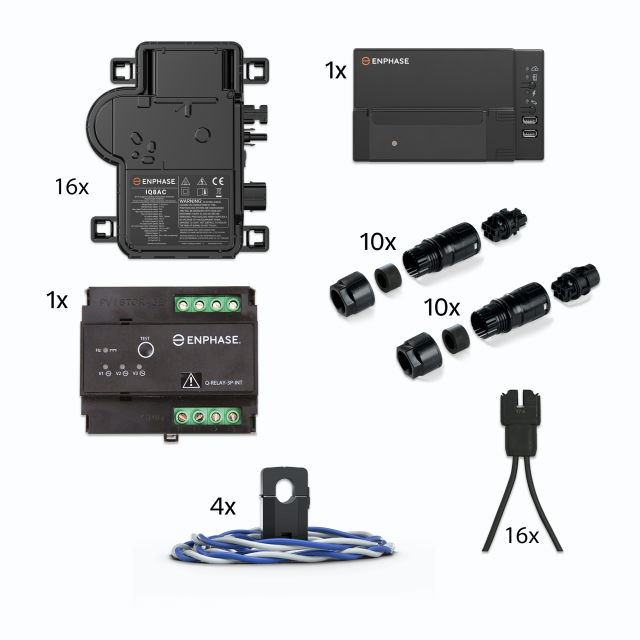 Enphase IQ8HC Komplett-Set 6 kVA - inkl. 2 phasiger Überwachung