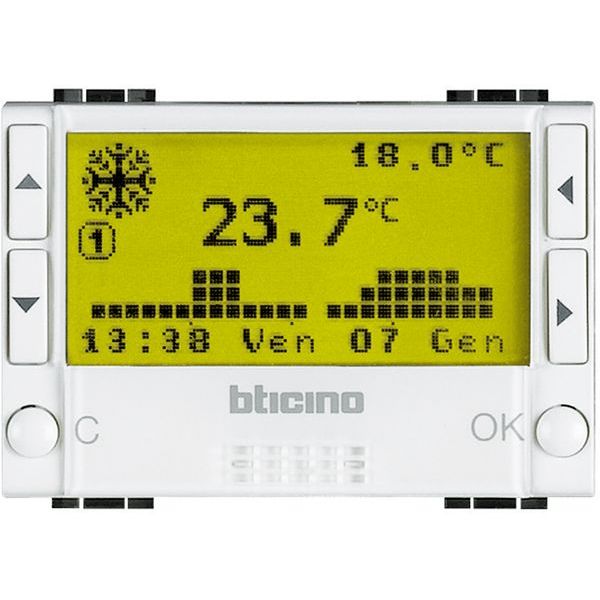 Bticino Chronothermostat mit Display weiss UP