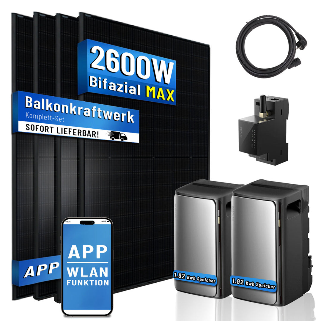 JA SOLAR + ECOFLOW Balkonkraftwerk 2600W