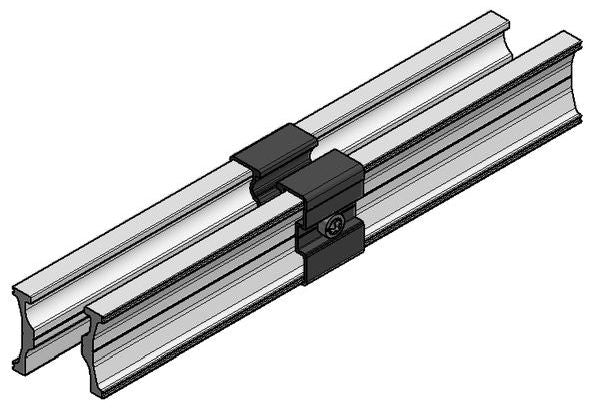 SL Rack Modultragprofil-Verbinder Innenverbinder m. Träger RAIL 40 schw.