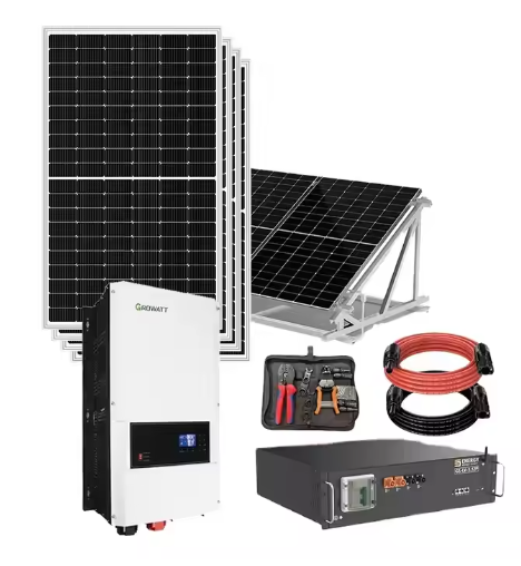 20KW Solar Energy System Kit 5KWH 10kwh Lithium Batteries Solar Panel Systems 12V 220Ah Hybrid Solar Photovoltaic System