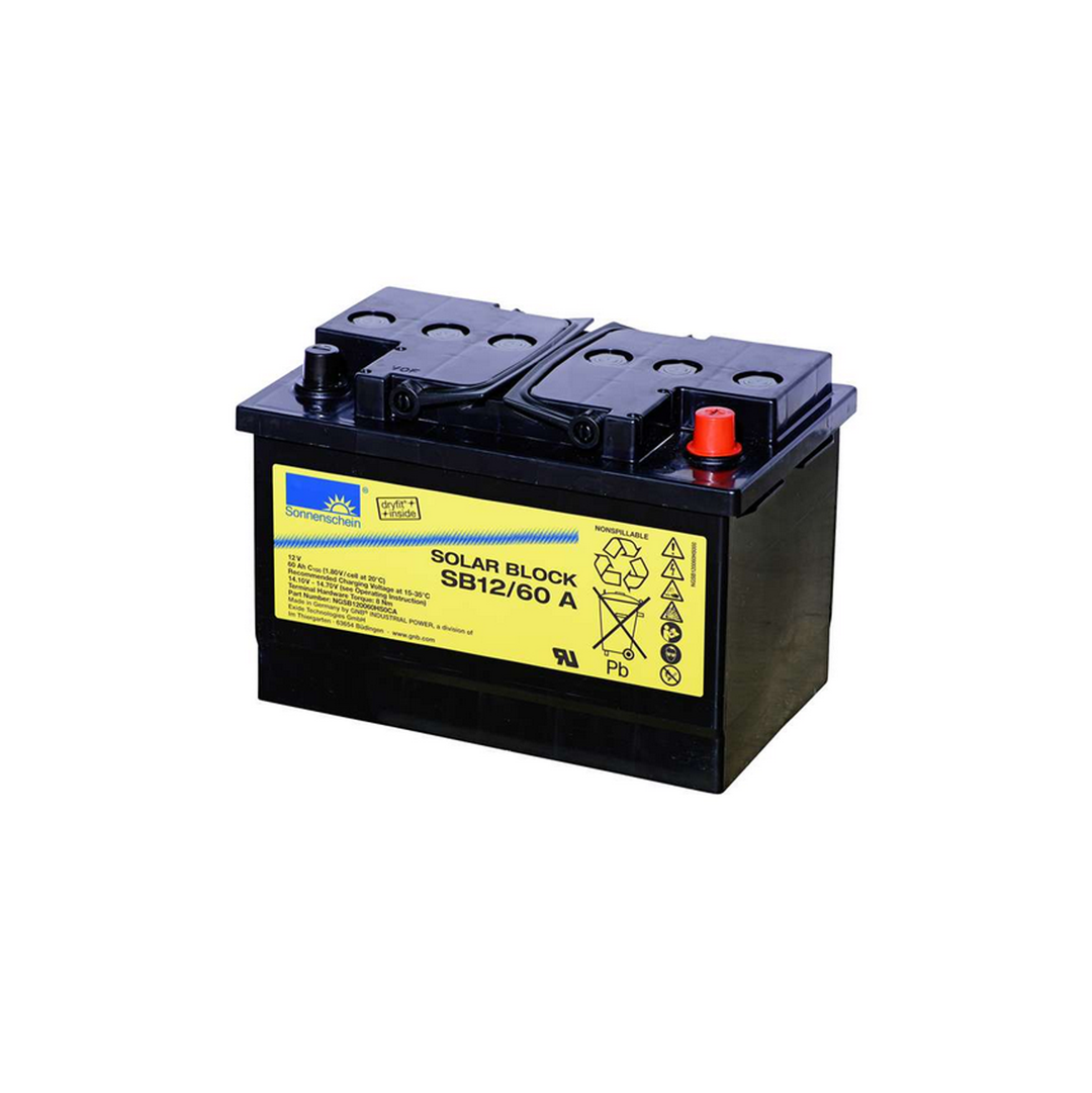 Sonnenschein Bleiakku SB12/60 A – 12V 60Ah Gel-Akku inkl. MTZ