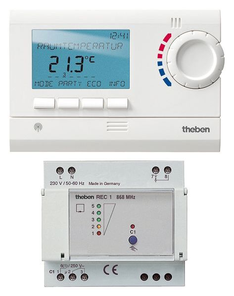 Theben Uhrenthermostat RAMSES 813 top2 HF Set1 1Wechsler Funk