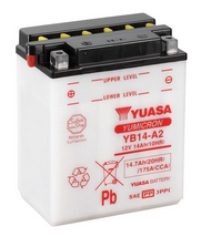 Yuasa Motorrad Batterie YB14A2DC 12V/14Ah – Zuverlässiger Bleiakku für starke Startleistung