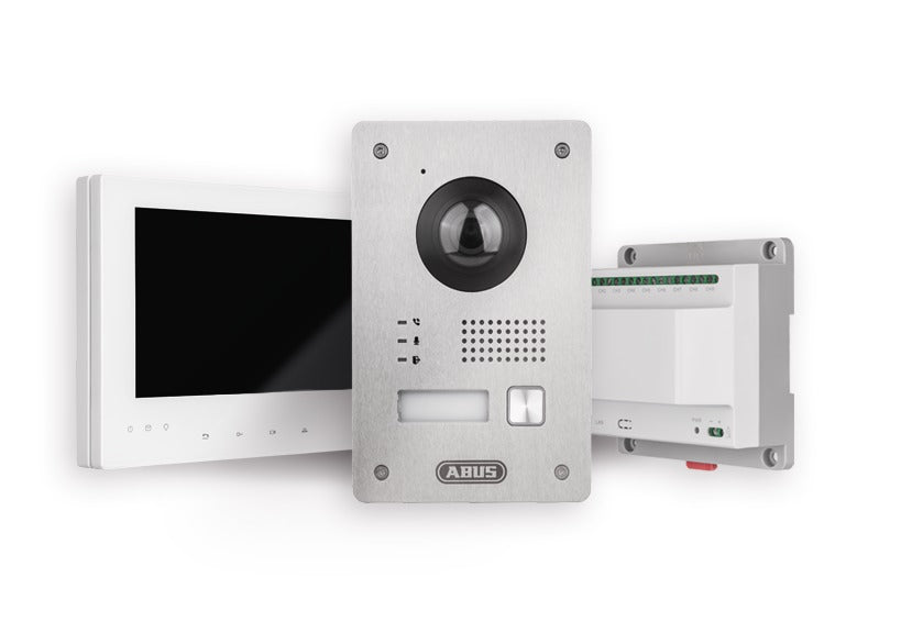ABUS ABUS TVHS10100 Videotürsprechanlage Set (Türstation / Monitor / Verteiler) - Art. TVHS10100