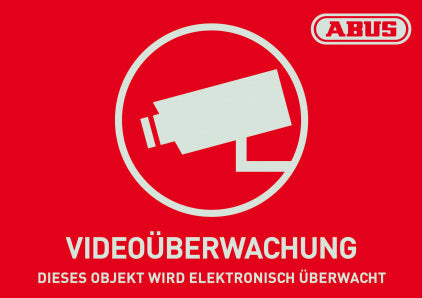 ABUS ABUS AU1421 Warnaufkleber Videoüberwachung mit ABUS Logo 74 x 52,5 mm - Art. AU1421