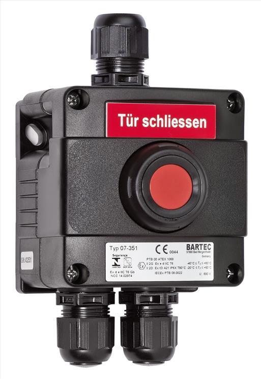 Hekatron Brandschutz Handauslösetaster für Feststellanlagen in Ex-Bereichen nach ATEX 95 422 Ex - Art. 6 500 141