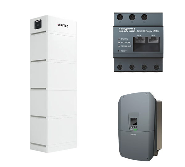 AXITEC + KOSTAL HV-System, 4,0-7,0 kW, 13,5 kWh nutzbar, 3-phasig, AXIstorage Li SV2 13.5 + Plenticore S G3