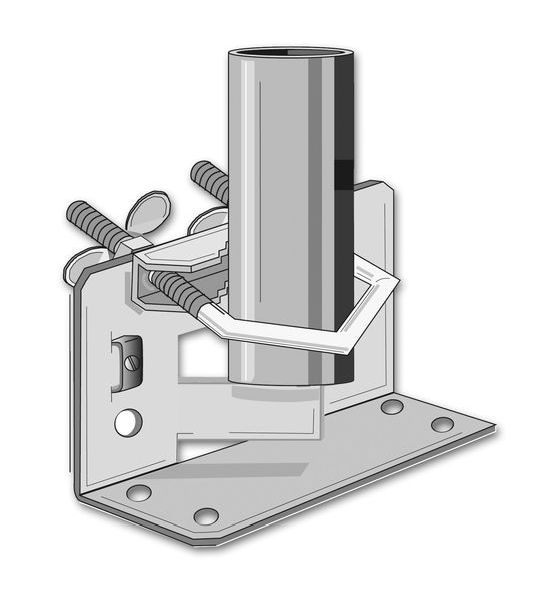 TELEVES Deutschland Mastfuss für Antennenmasten MAFU60Z D= 60mm mit Bügel Zange verdr -Art. X2168