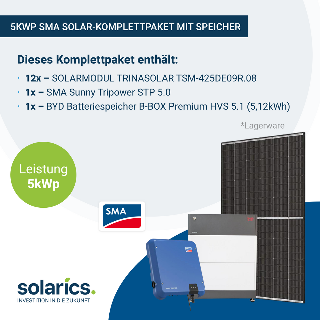 5kWp Huawei Solar-Komplettpaket mit Speicher