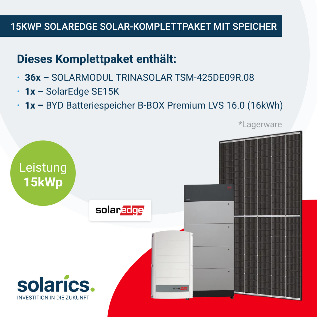 SolarEdge Solar-Komplettpaket 15kWp mit Speicher