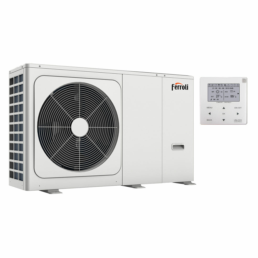 Ferroli Omnia M 3.2 – Luft-Wasser-Wärmepumpe (Monoblock), 8,4 kW, R32, A++, Wechselstrom