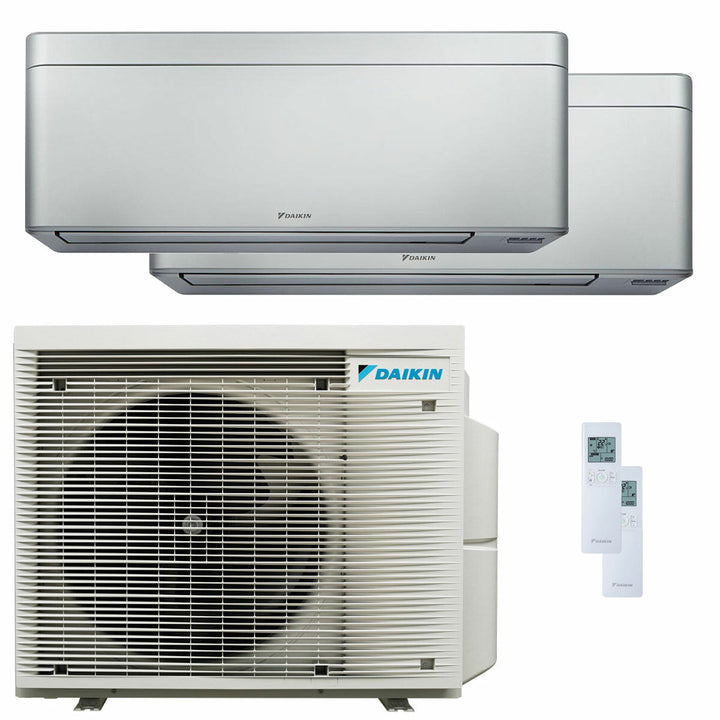 Daikin Stylish Silver 18000+18000 BTU – Multisplit-Klimagerät (2 Innengeräte), 8,34/10 kW, R32, A++/A+, WLAN