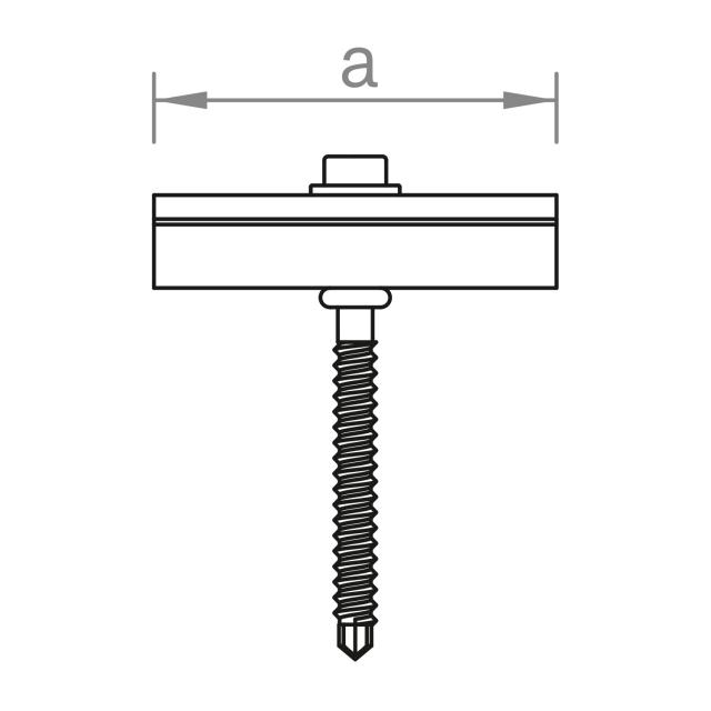 Novotegra Flachdach II Modulbefestiger-Set M Mittelklemme 43-52mm