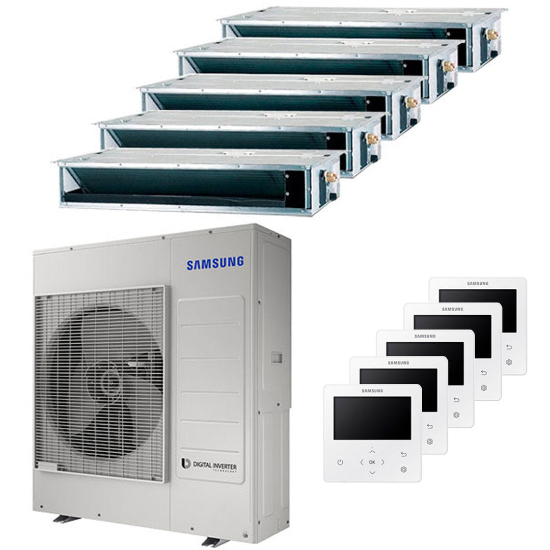 Samsung Kanalgerät 9000+9000+9000+9000+18000 BTU – Multisplit-Klimagerät (5x), 10/12 kW, R32, A++/A+