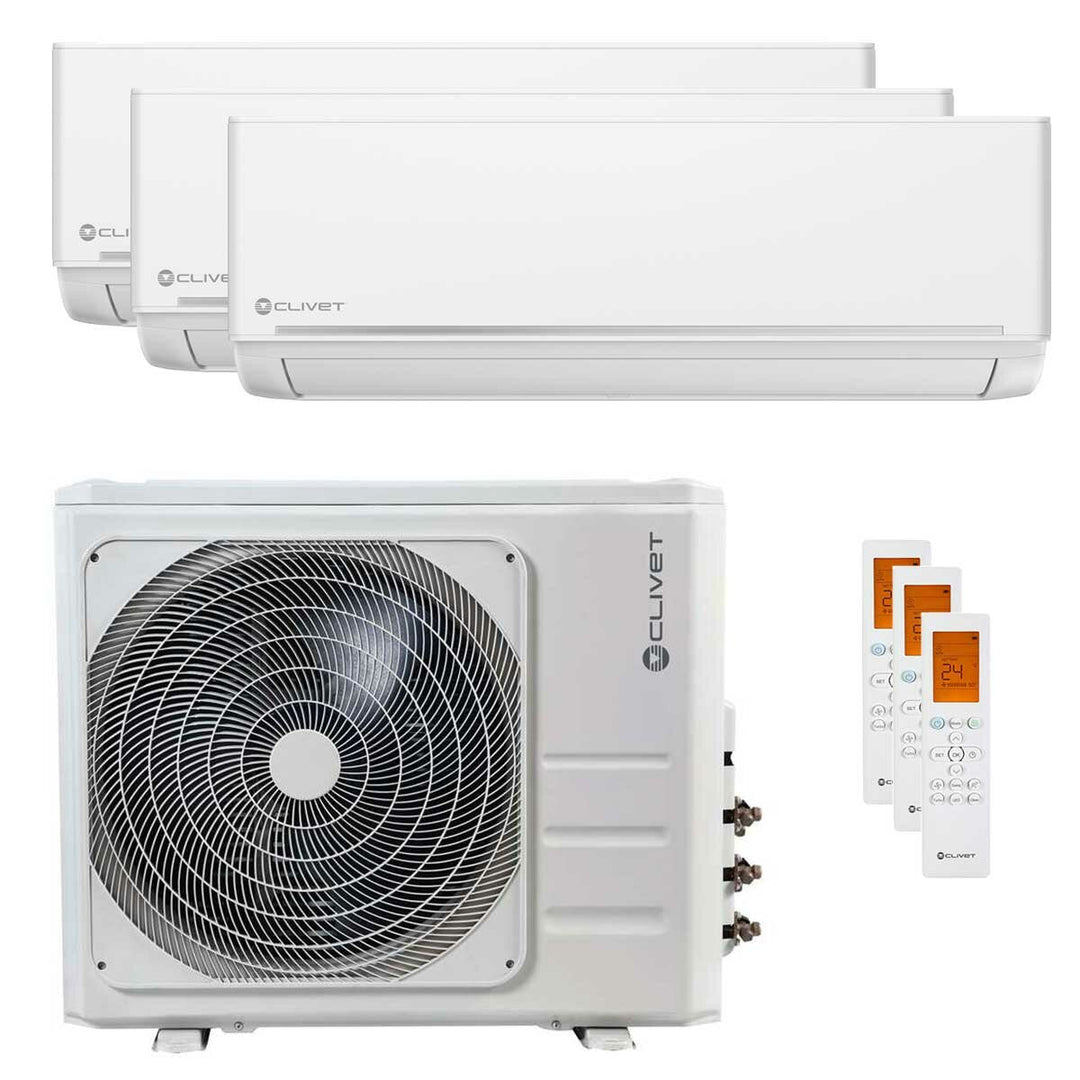 Clivet EZCool 9000+12000+18000 BTU – Multisplit-Klimagerät (3 Innengeräte), 11,336/12 kW, R32, A/B