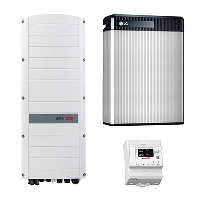 LG Energy Solution + SolarEdge LV-Speichersystem, 11,7 kWh nutzbar, 3-phasig, LG RESU 12 + SolarEdge SE7K-RWS
