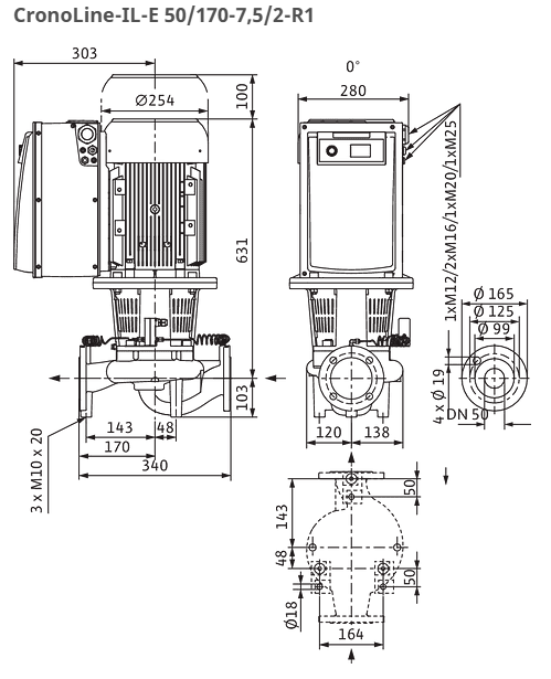 Wilo Pumpe CronoLine IL-E 50/170-7,5/2-R1-S1 Art: 2171034
