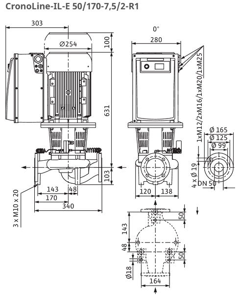 Wilo Pumpe CronoLine IL-E 50/170-7,5/2-R1 Art:2159365