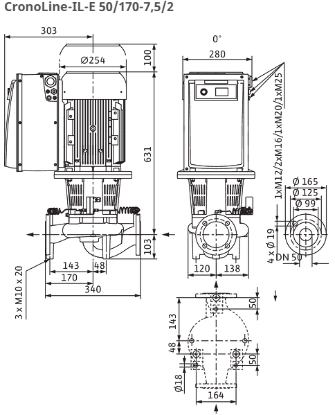 Wilo Pumpe CronoLine IL-E 50/170-7,5/2-S1 Art:217010