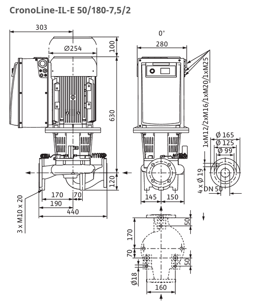 Wilo Pumpe CronoLine IL-E 50/180-7,5/2-S1 Art:2171011