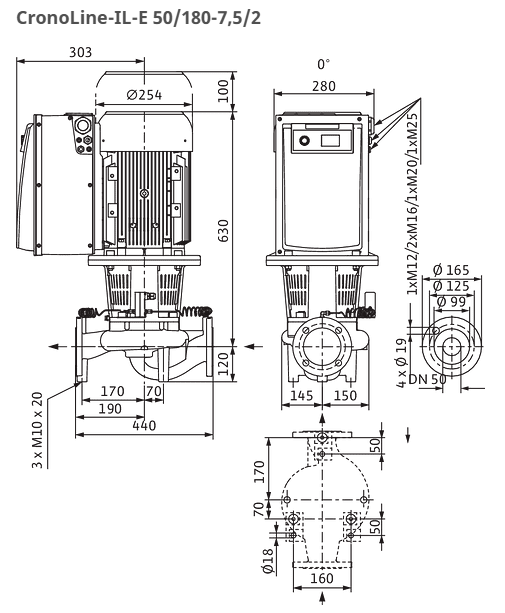 Wilo Pumpe CronoLine IL-E 50/180-7,5/2 Art: 2159318