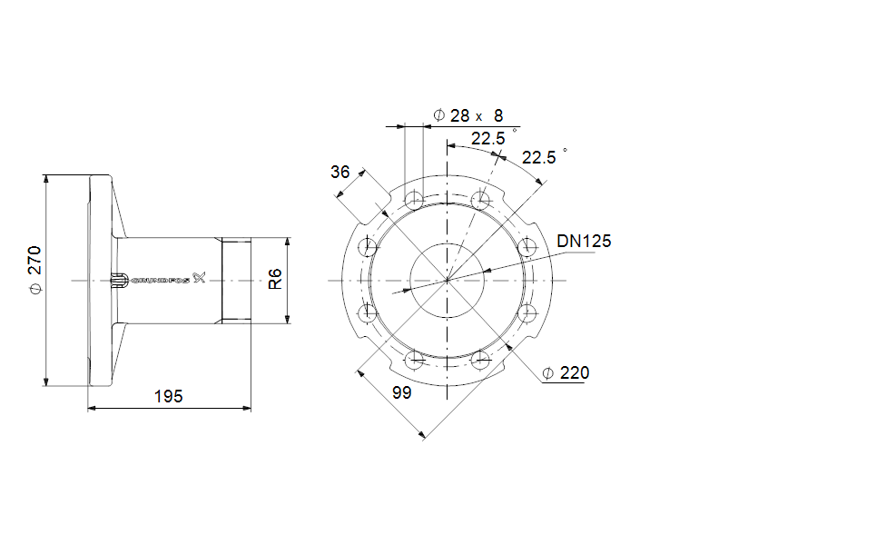 GRUNDFOS Adapter 6"R - PN 40 Art. 170159