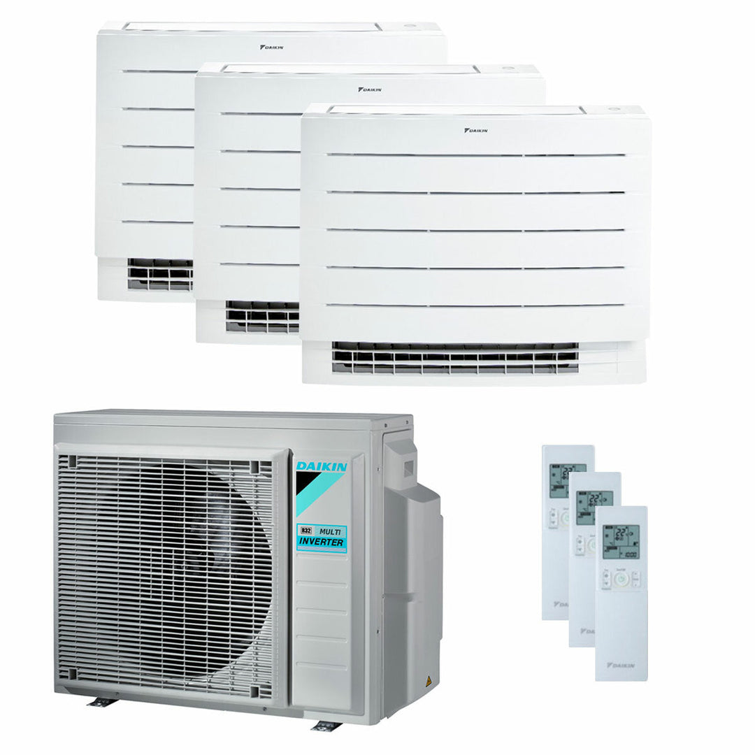 Daikin Perfera Floor 9000+9000+9000 BTU – Multisplit-Klimagerät (3 Innengeräte), 5,2/6,8 kW, R32, A+++/A++, WLAN