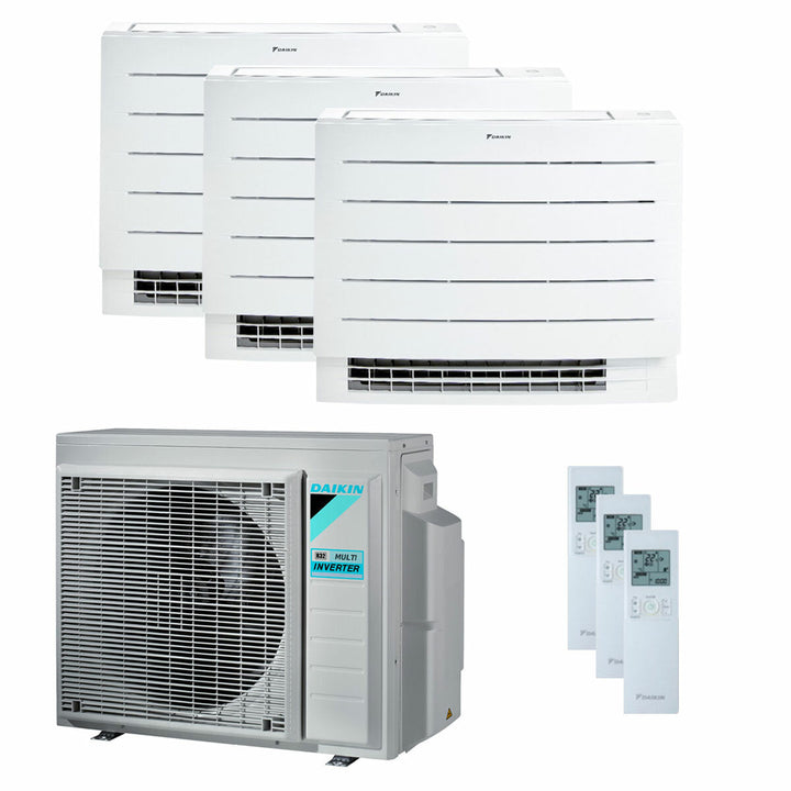 Daikin Perfera Floor 7000+7000+18000 BTU – Multisplit-Klimagerät (3 Innengeräte), 5,2/6,8 kW, R32, A++/A++, WLAN