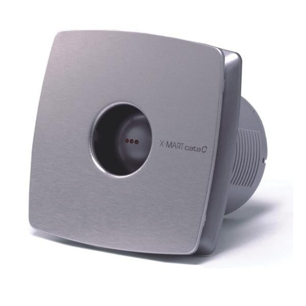 Cata X-MART 12 T INOX – Axialventilator mit Nachlauf, Ø 120 mm, 190 m³/h, 20 W, Edelstahl-Front
