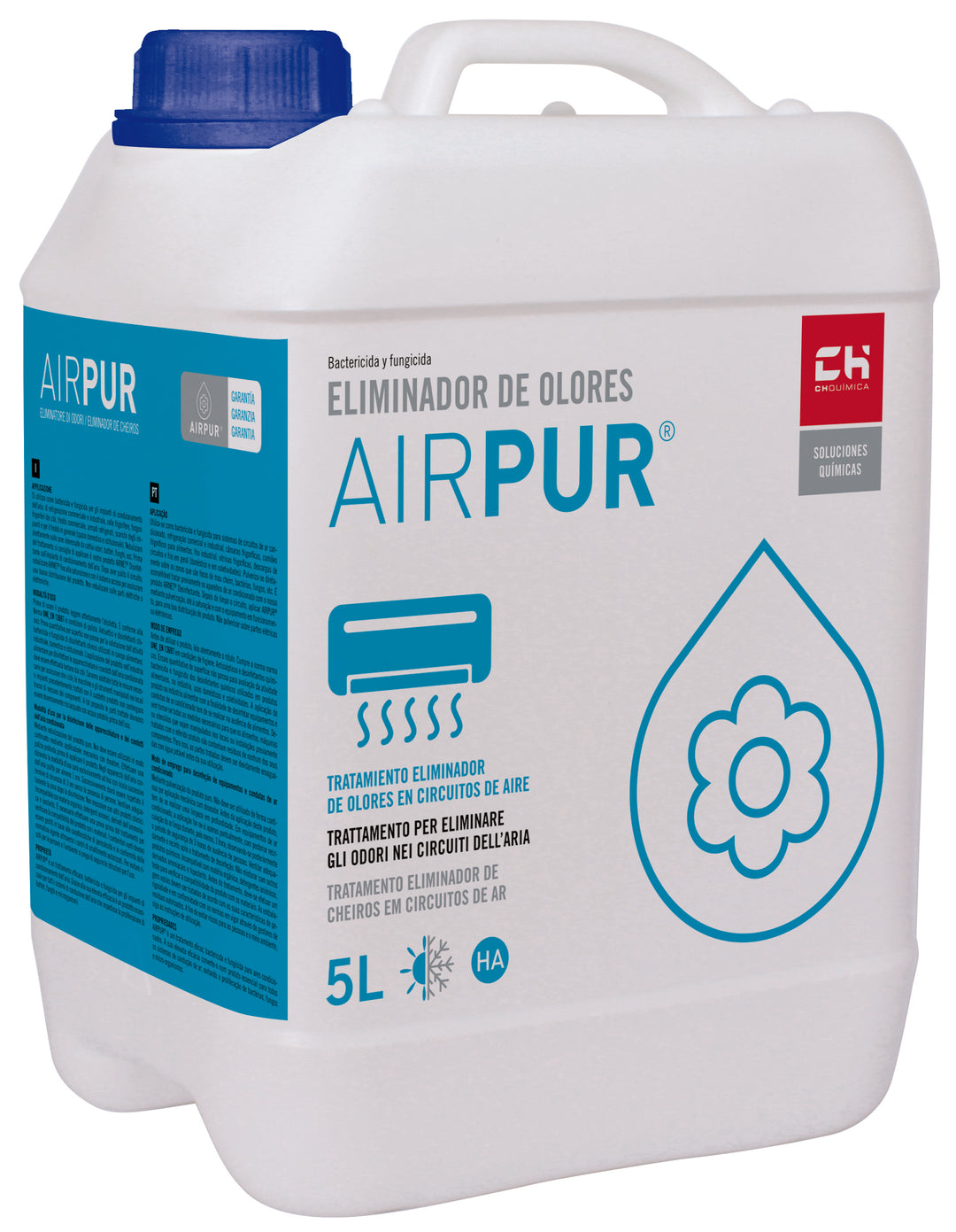 CH Química Klimaanlagen-Desinfektionsmittel gegen Gerüche, Bakterien und Pilze 5 l AIRPUR PRO