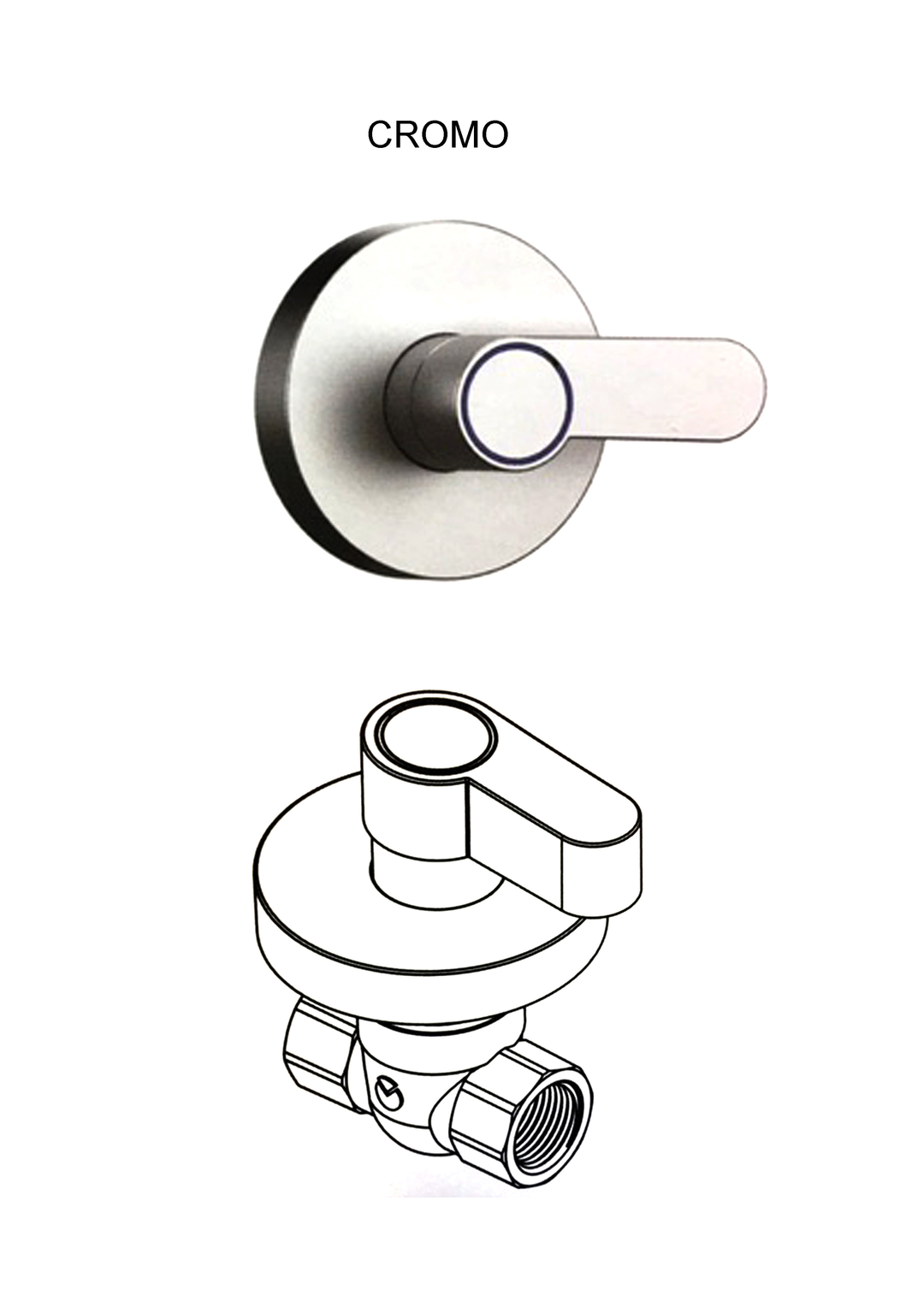 Teco Unterputz-Absperrhahn für Wasser mit Hebelgriff, 1"