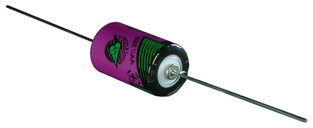 Tadiran SL-550P Hochtemperatur Lithium Batterie 1/2 AA mit 3,6 V und 0,8 Ah, mit axialen Pins