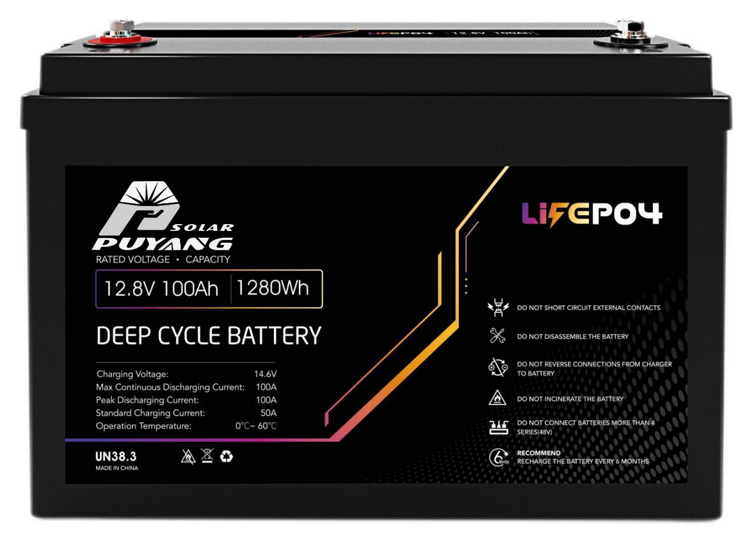 Shenzhen Puyang Solar Co., Ltd. - Speicher - 12V 100AH LiFePO4 Battery PY-LFP12,8-100 - Art. 19813