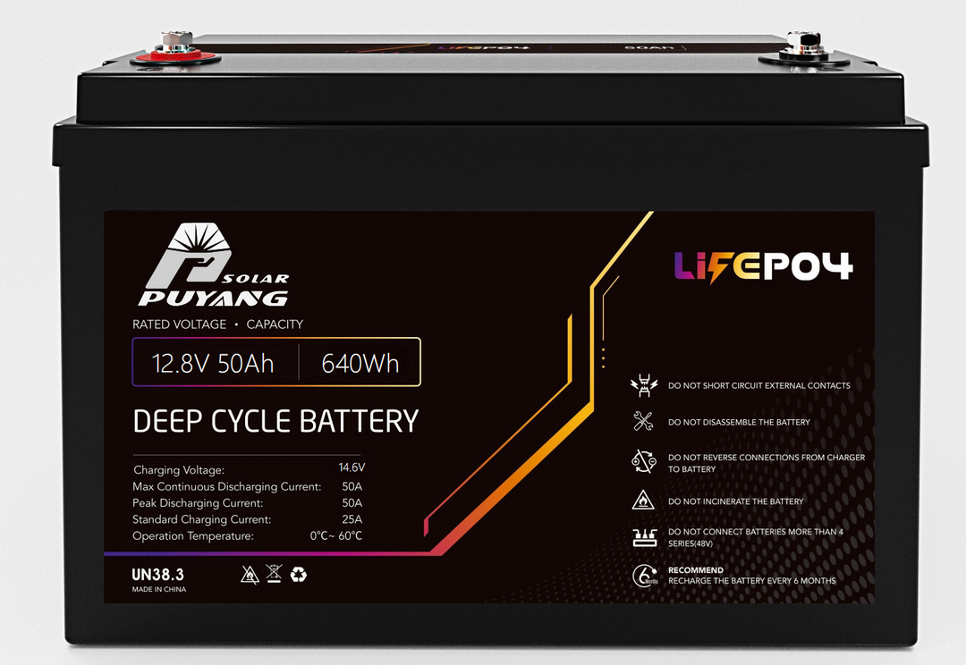 Shenzhen Puyang Solar Co., Ltd. - Speicher - 12V 50AH LiFePO4 Battery PY-LFP12,8-50 - Art. 19811