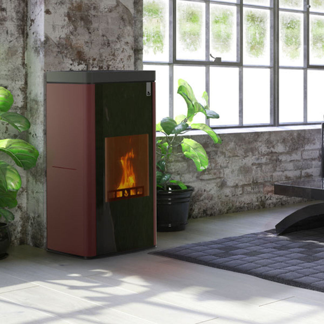 Girolami Soft 22 bordeaux – Holzofen (wasserführend), 22 kW, Bordeaux