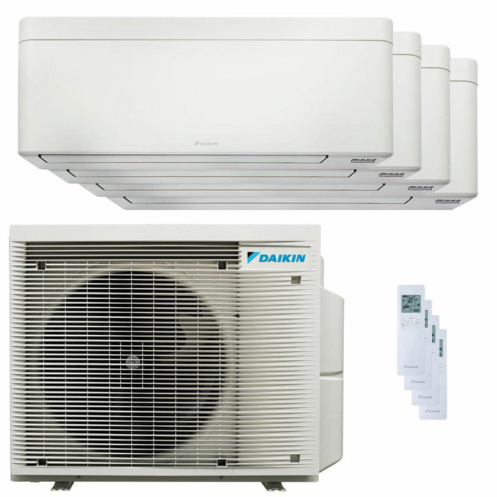 Daikin Stylish Weiß 12000+12000+12000+12000 BTU – Multisplit-Klimagerät (4 Innengeräte), 8/9,6 kW, R32, A++/A++, WLAN