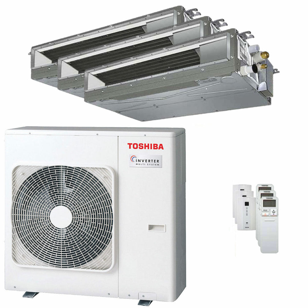 Toshiba Kanalgerät U2 9000+9000+12000 BTU – Multisplit-Klimagerät (3x), 7/8,7 kW, R32, A+++/A++