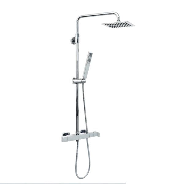 Keller TAPS KIT Duschsäule mit Duschkopf Edelstahl quadratisch D.25 und Handbrause mit Umsteller 13111/25