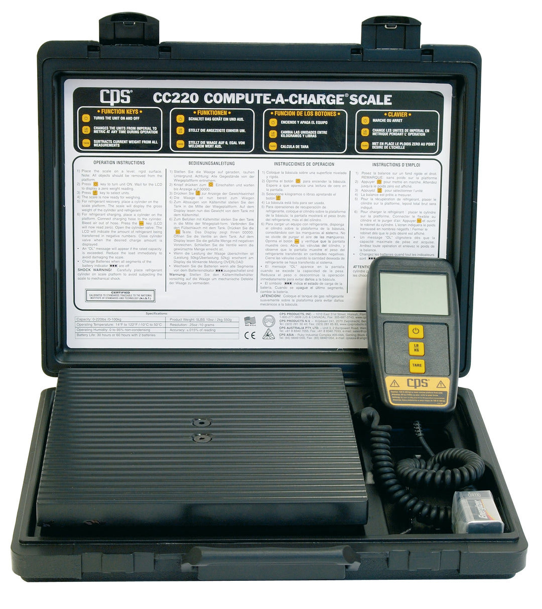 CPS Digitale Kältemittel-Füllwaage CC220