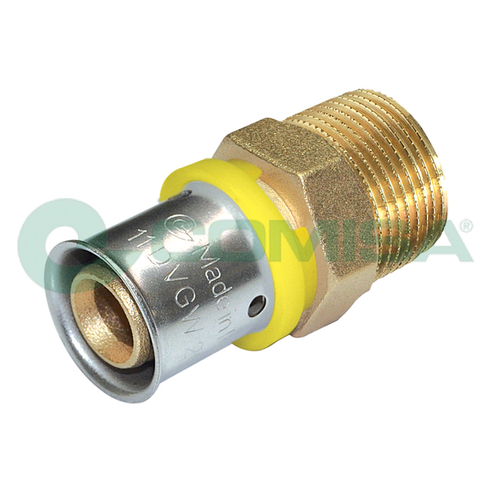 Comisa Pressübergang gerade 3/4" AG x Ø 26 mm, Gas