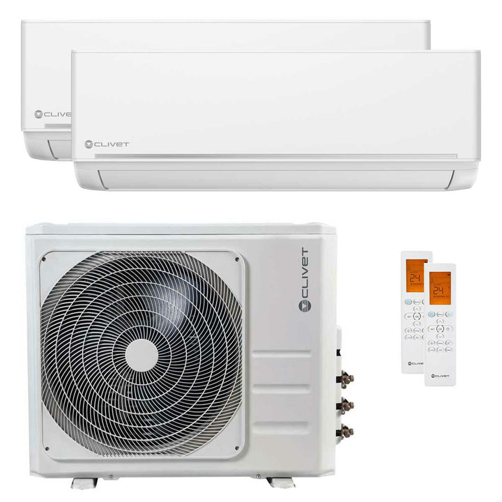 Clivet EZCool 12000+24000 BTU – Multisplit-Klimagerät (2 Innengeräte), 10/10 kW, R32, A++/A