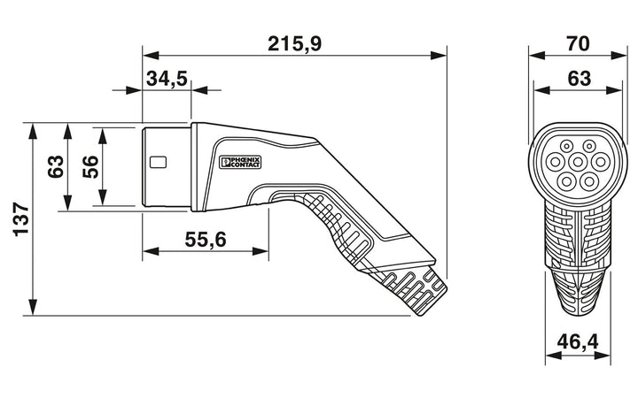 Phoenix Contact  Ladekabel EV-T2G3PC-3AC32A-4,0M6,0ESBK01