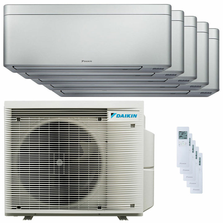 Daikin Stylish Silver 7000+7000+7000+9000+9000 BTU – Multisplit-Klimagerät (5 Innengeräte), 9/10 kW, R32, A++/A+, WLAN