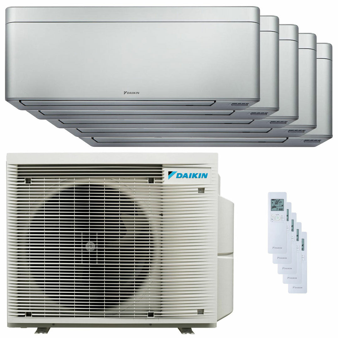 Daikin Stylish Silver 7000+9000+9000+9000+18000 BTU – Multisplit-Klimagerät (5 Innengeräte), 9/10 kW, R32, A++/A++, WLAN