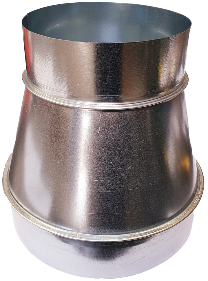Mercatub Reduzierstück für Wickelfalzrohr verzinkt Ø 150 mm bis Ø 080 mm beidseitig Nippel CA01804