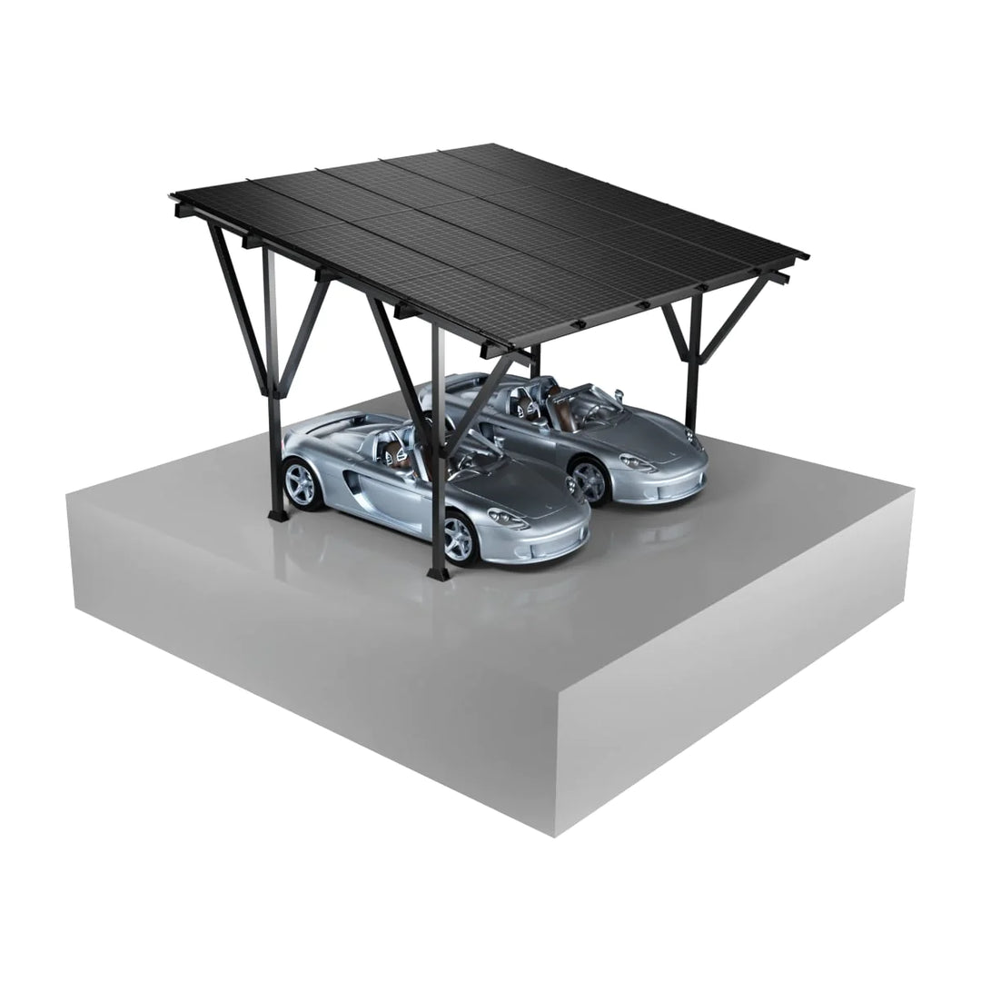 Antai Solar All Black wasserdichter Carport für 2 Autos