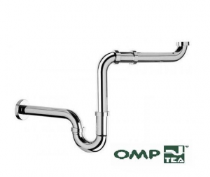 OMP Tea Platzspar-Siphon für Waschtisch, ABS verchromt, 1 1/4"