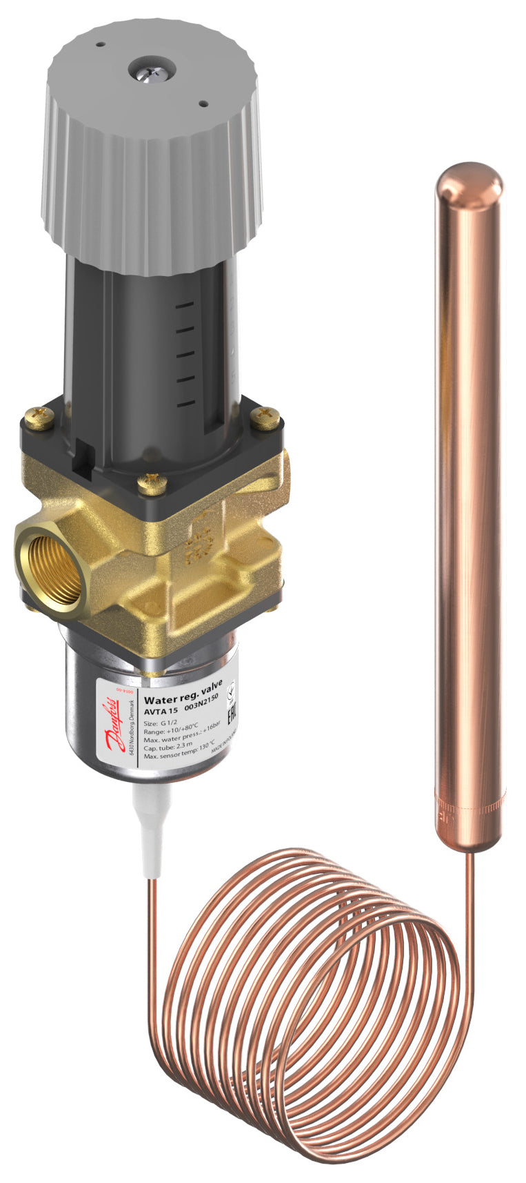 Danfoss Thermostatisches Regelventil AVTA 20, 3/4",25 bis 65 °C