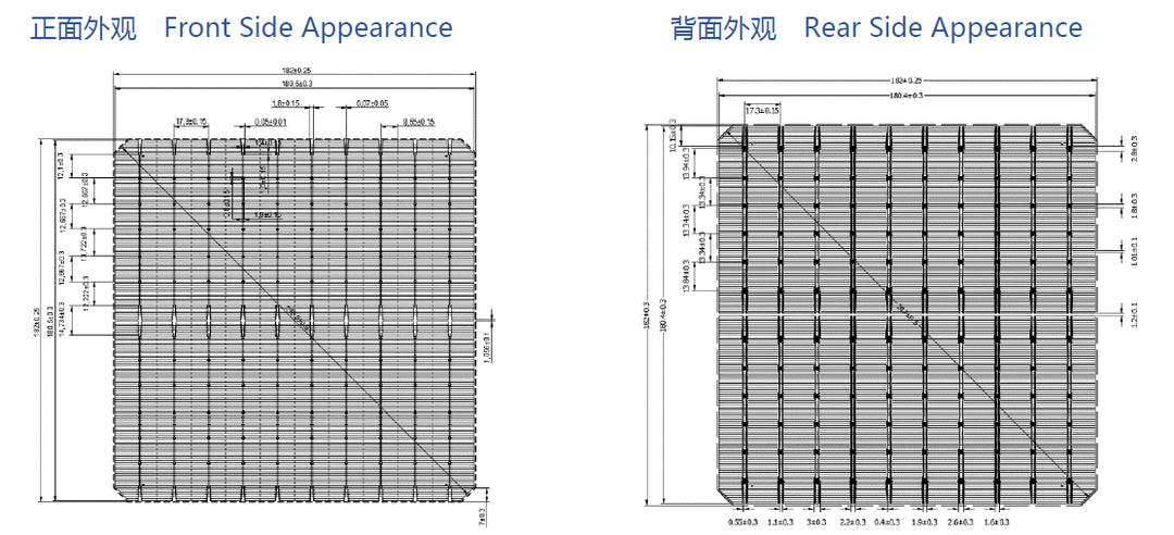 Just Solar Group Limited - Zellen - 182-247-10BB-172F-BBD17.3 Bifacial PERC Solar Cell 7,16 - Art. 28317